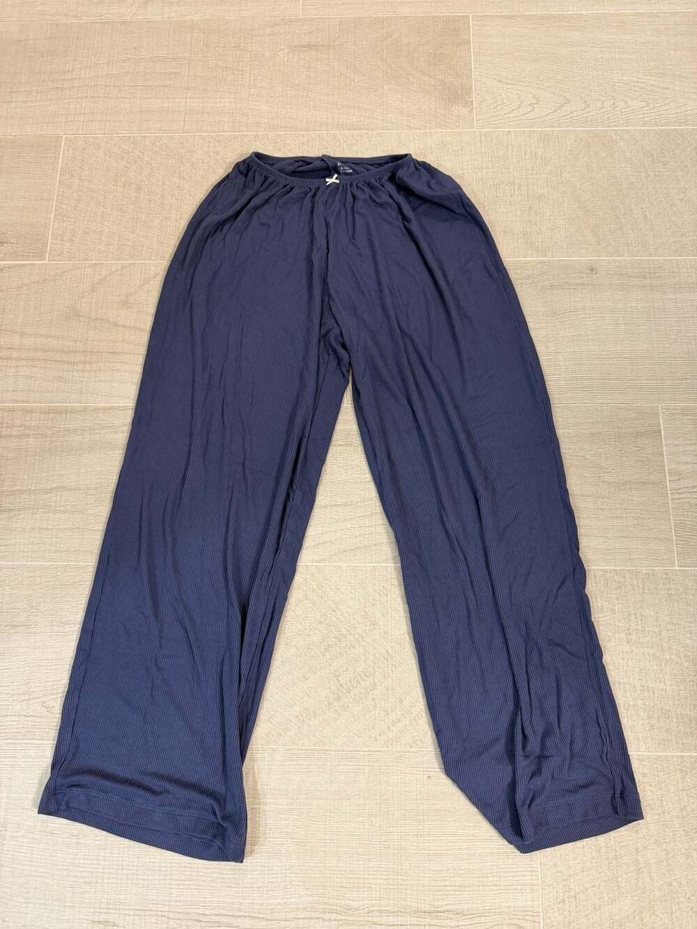 Aerie Ribbed Wide Leg Lounge Pants with Bow Detail